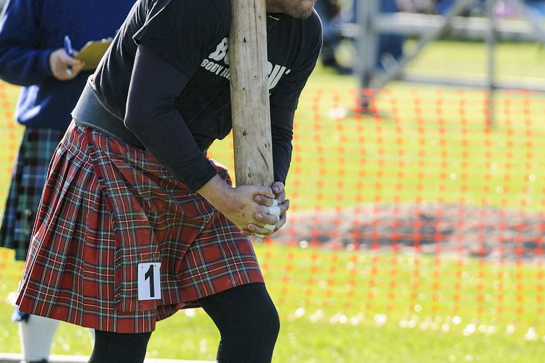 Dornoch image: Highland Games contestant prepares to toss the caber