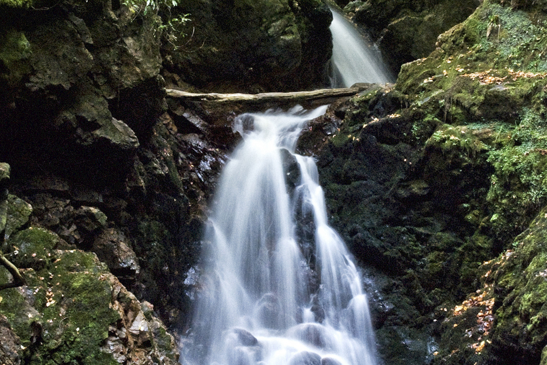 Golspie image: Big Burn waterfall in rocky gorge