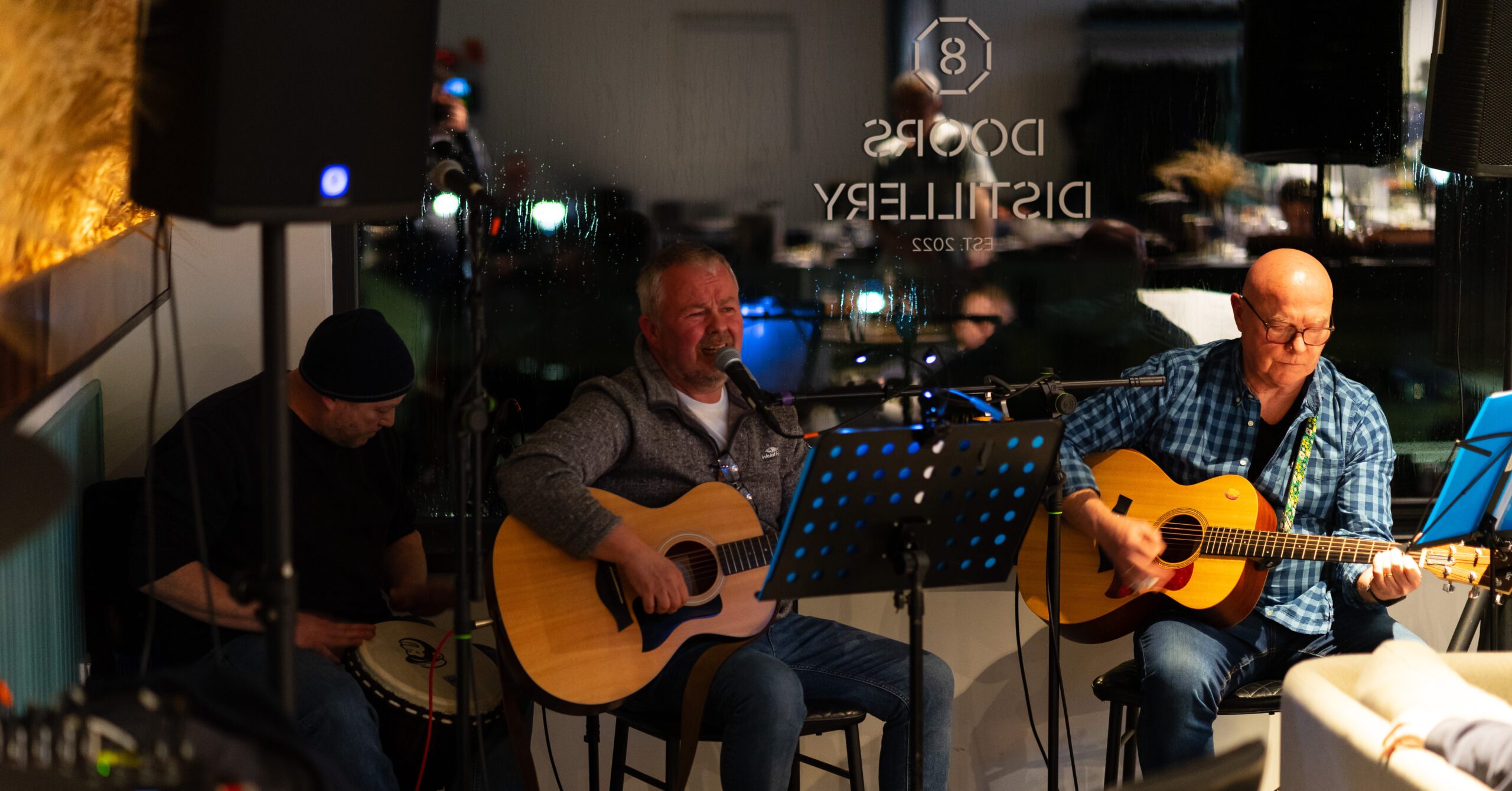 Cosy winter live music evening event at 8 Doors Distillery, John O'Groats, Caithness, North Highlands on North Coast 500