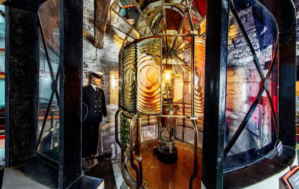 An Exhibit in Wick Heritage Centre showcasing historic lighthouses and how they worked, on the North Highland Coasts.