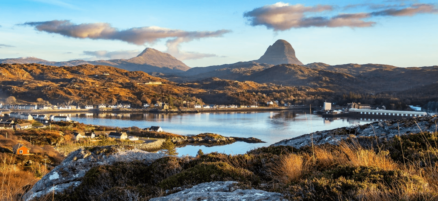 Lochinver, mountain Suilven, Assynt, North Highlands