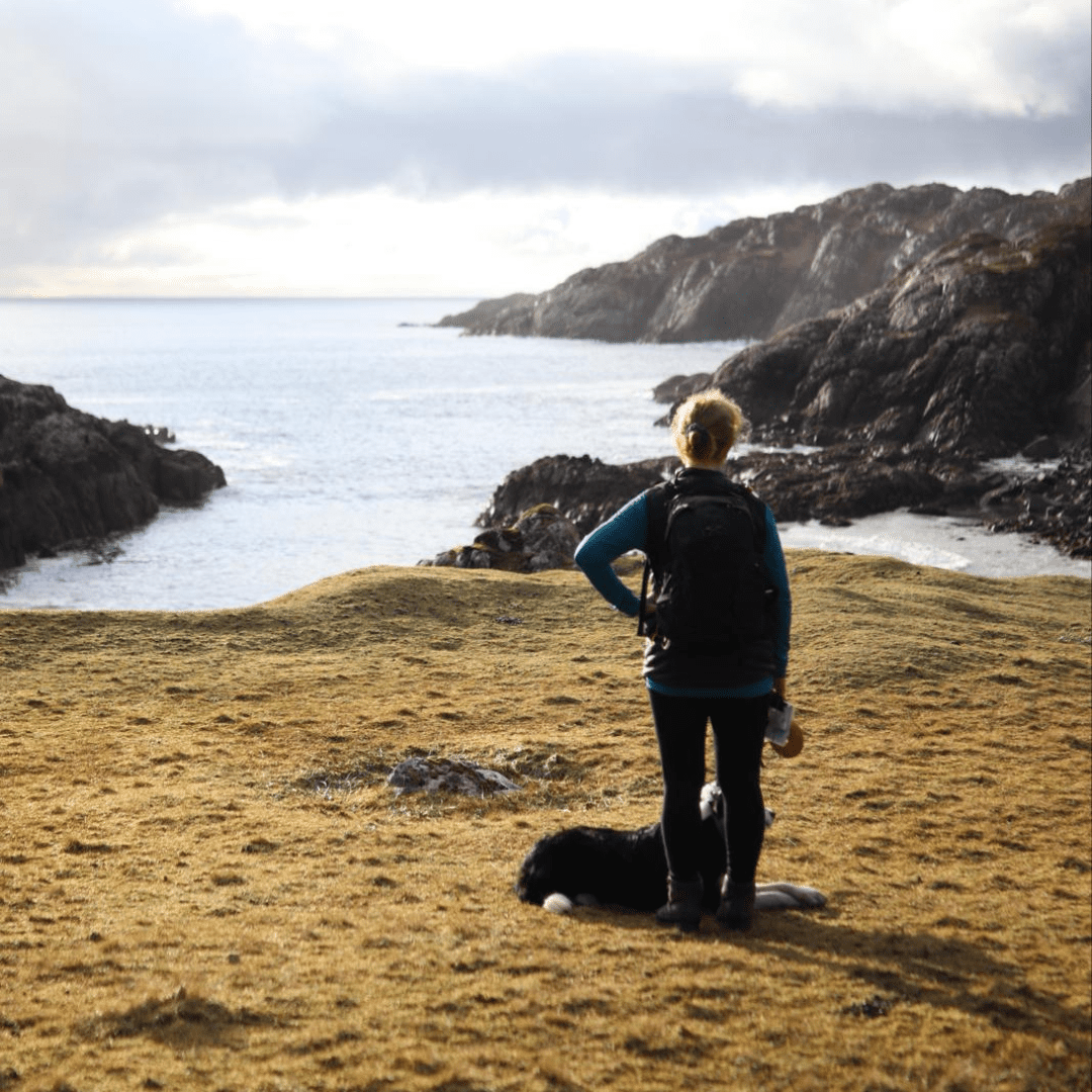 Walking along the cliffs by the sea at Alltan'abradhan, West Sutherland, North Highlands