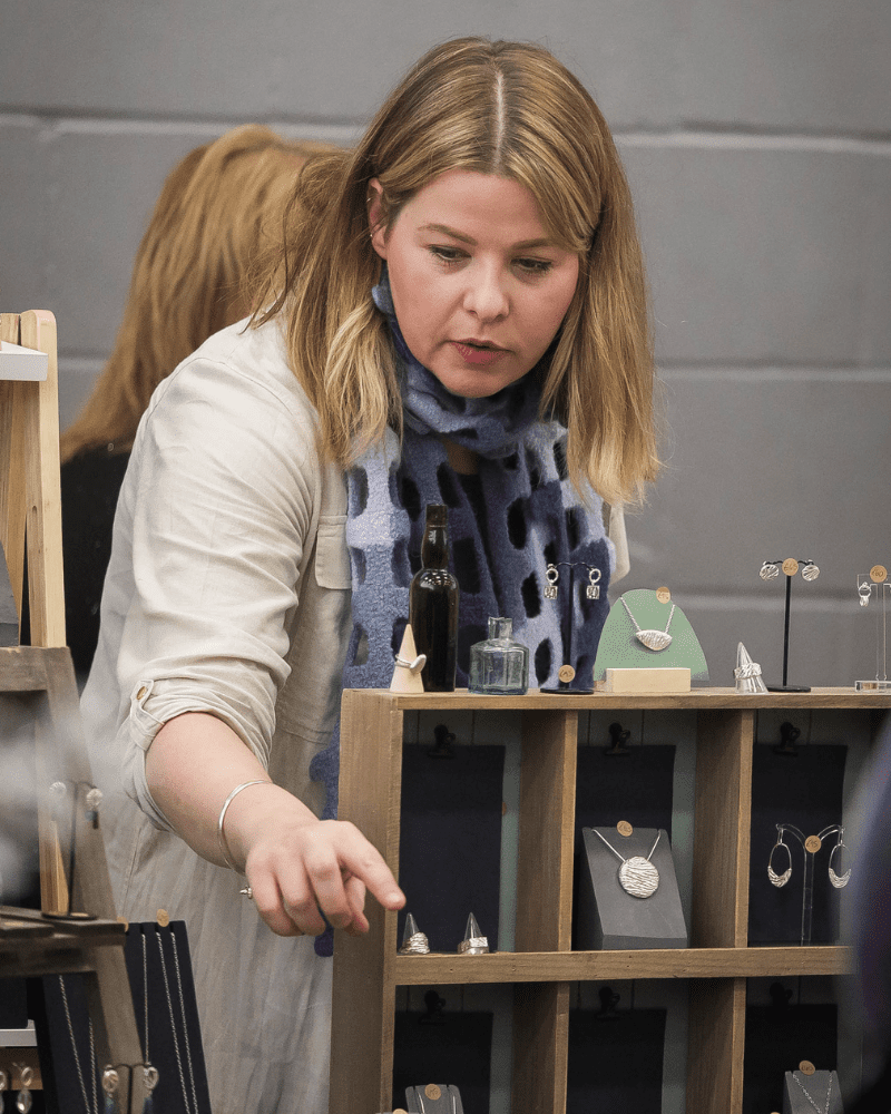 Local trade stands selling handmade jewellery at local event in Wick, Caithness, North Highlands