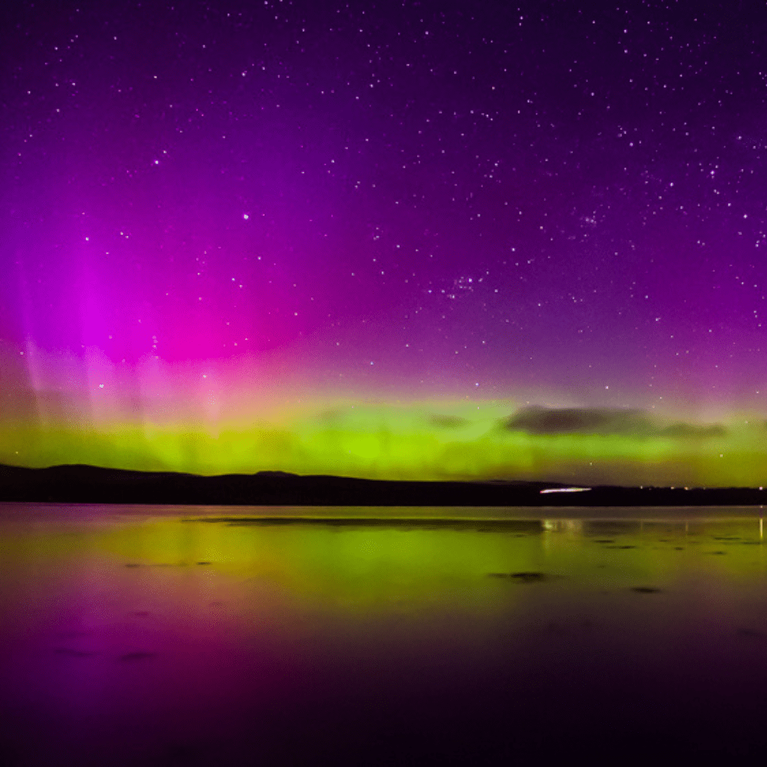 The Northern Lights over Kyle of Tongue, Sutherland, North Highlands