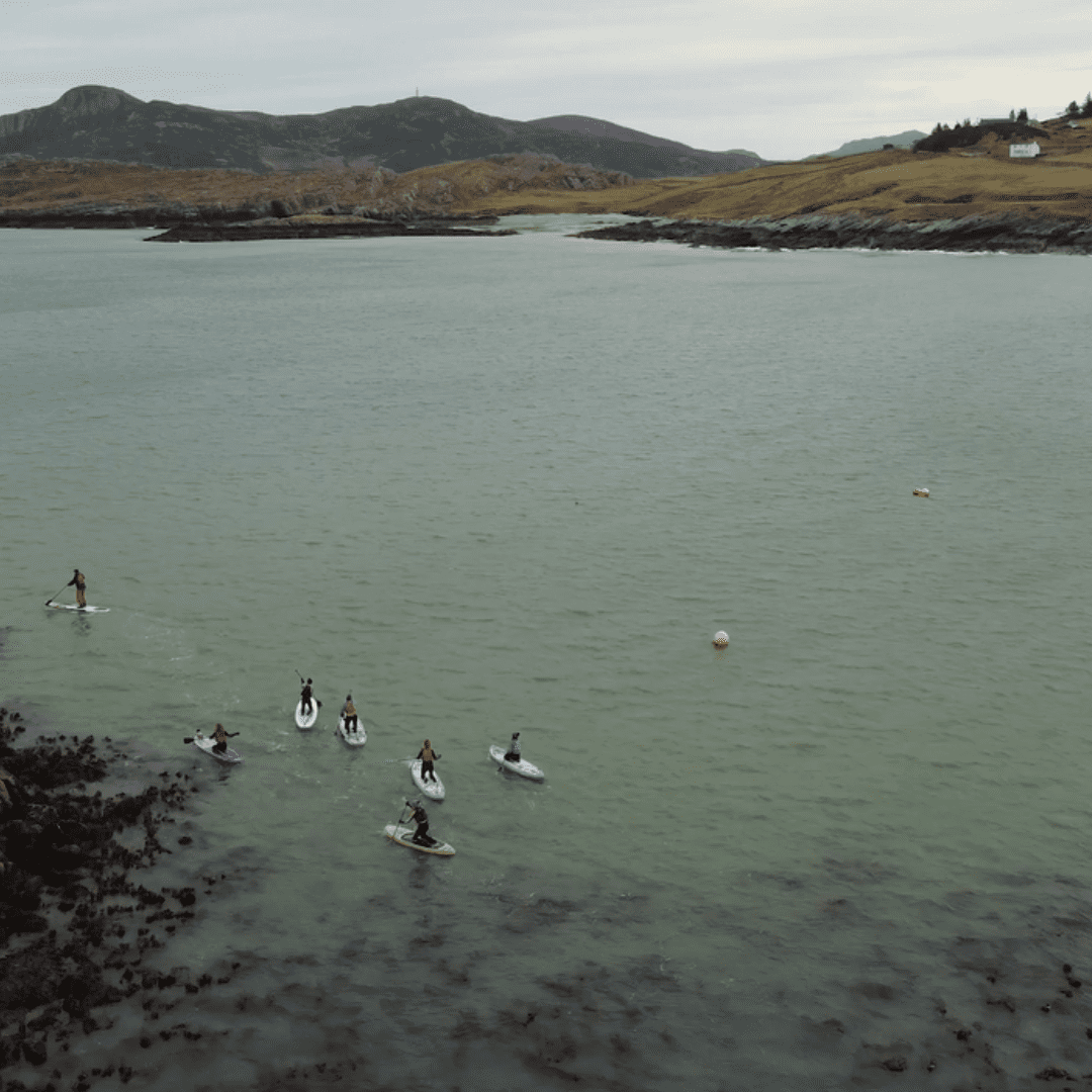 Group of paddleboarders at Talmine, Sutherland, North Highlands. watersports, activities North Highlands