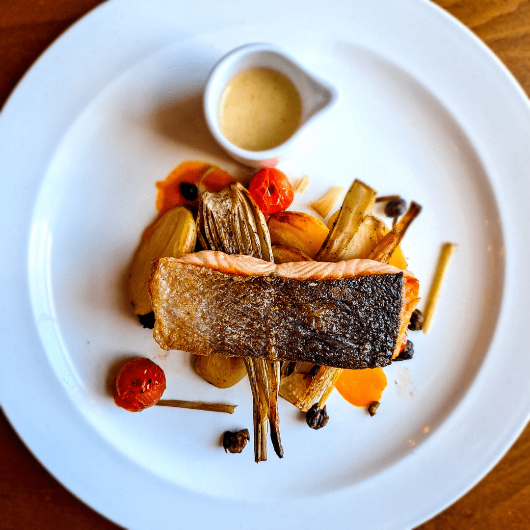 A plat of salmon from the No.1 Bistro in Wick, Scotland.