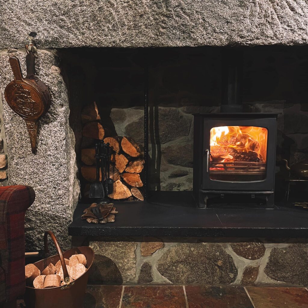 Cosy Log Burner in Scottish Highland Retreat in Winter