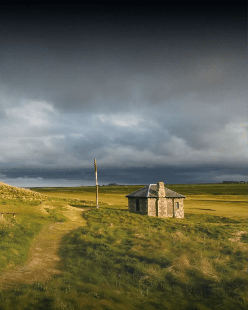A view of the path of Wick Golf course, in Reiss, Caithness, North Highland