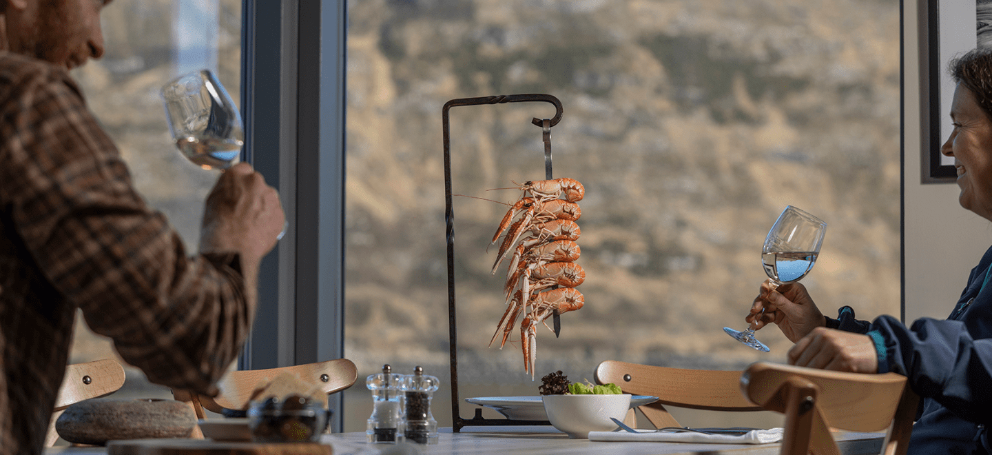 Fresh Seafood Langoustines served up at Kylesku Hotel