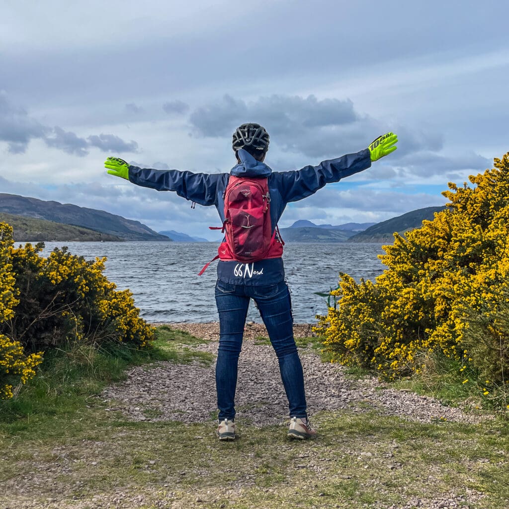 Someone on a North Highland tour of the North Coast 500 by guided bike tour