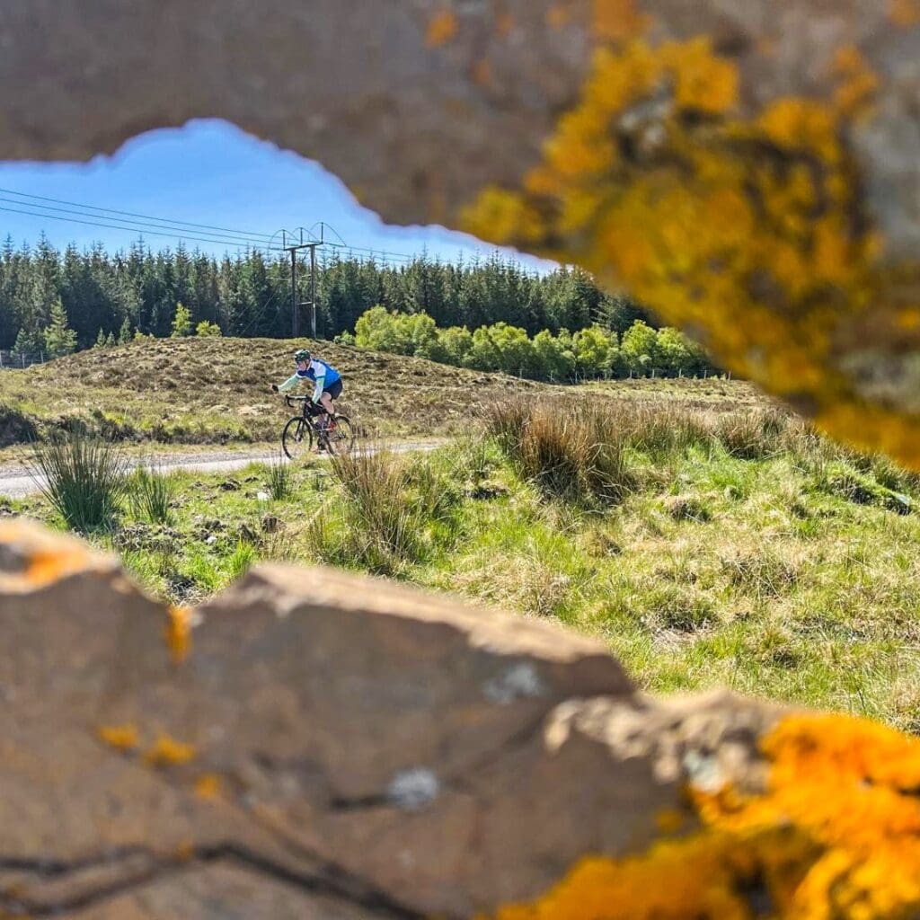 A visitor to the North Highlands exploring the countryside by bike