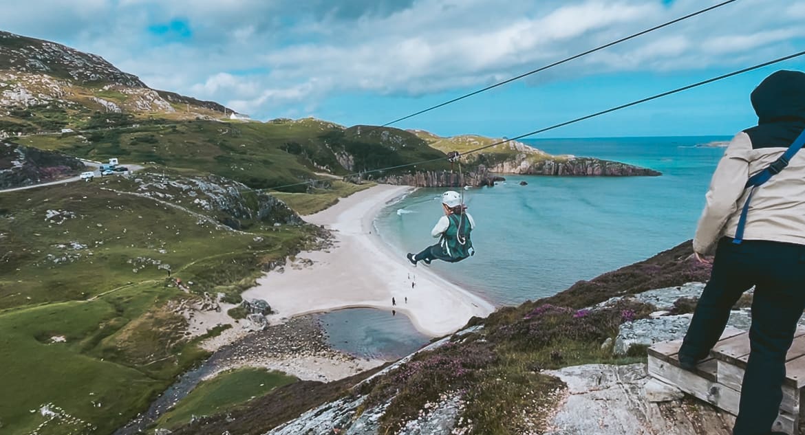 Golden Eagle Zip Line outdoor activity in Durness, North Sutherland