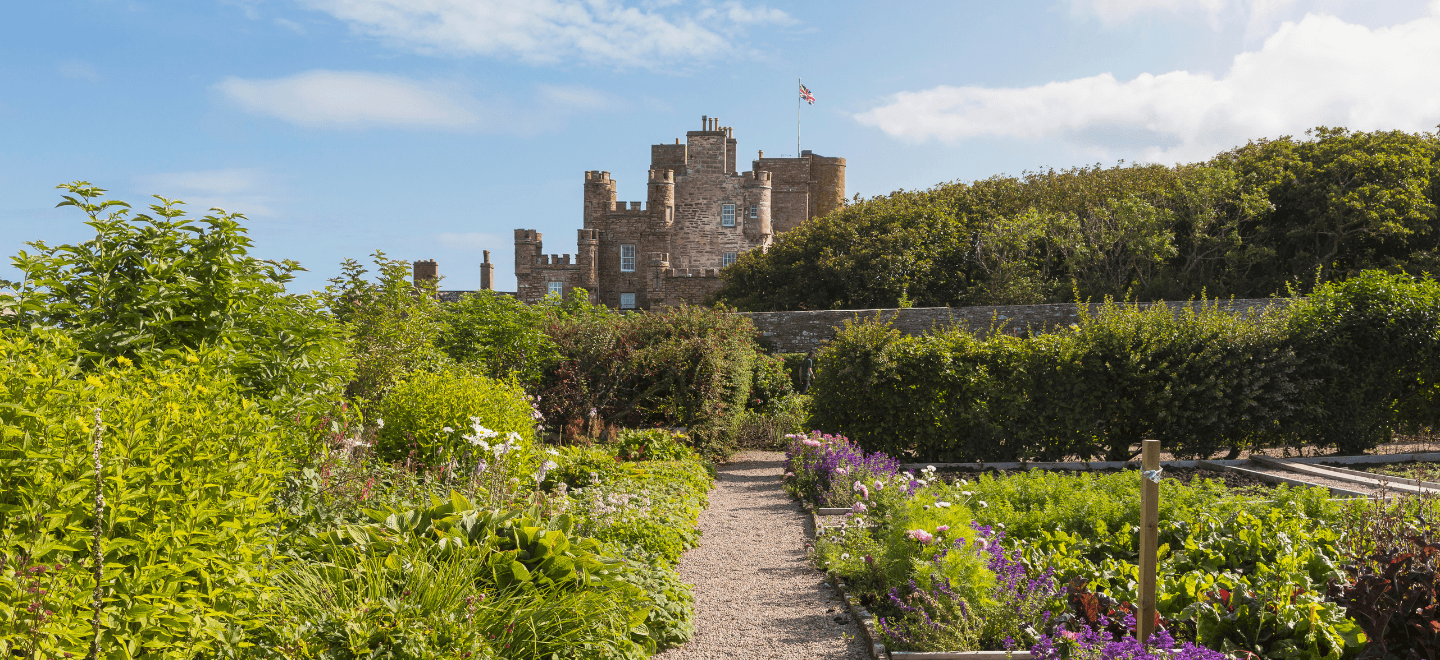 The Gardens in full bloom at Castle of Mey, North Caithness