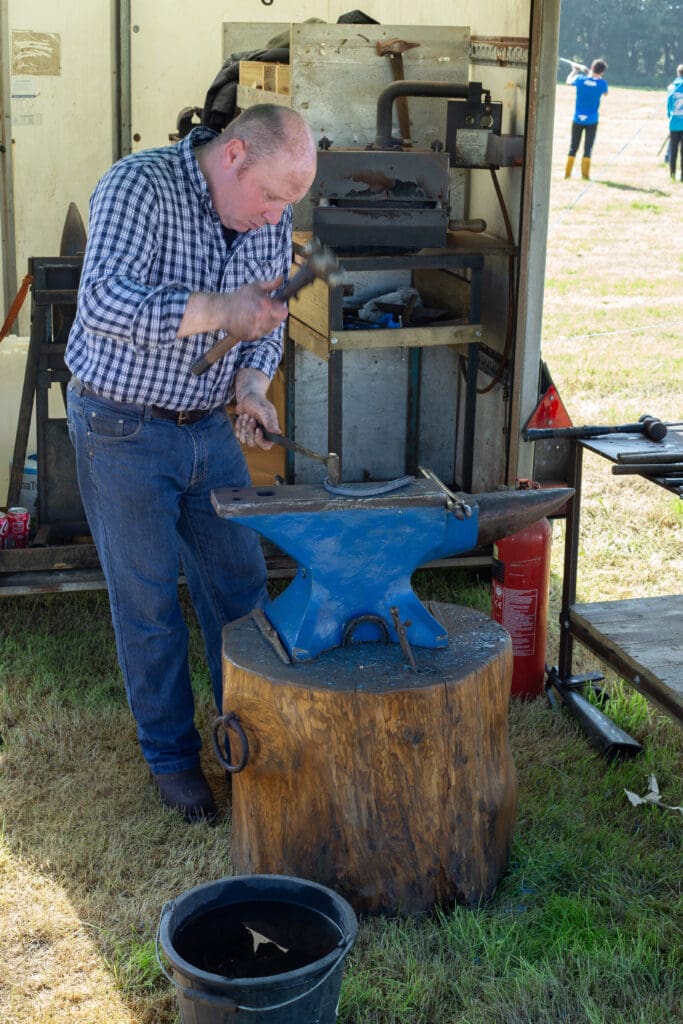 Blacksmith demonstrations at Thrumster Game and Countryside Fair event in Caithness.