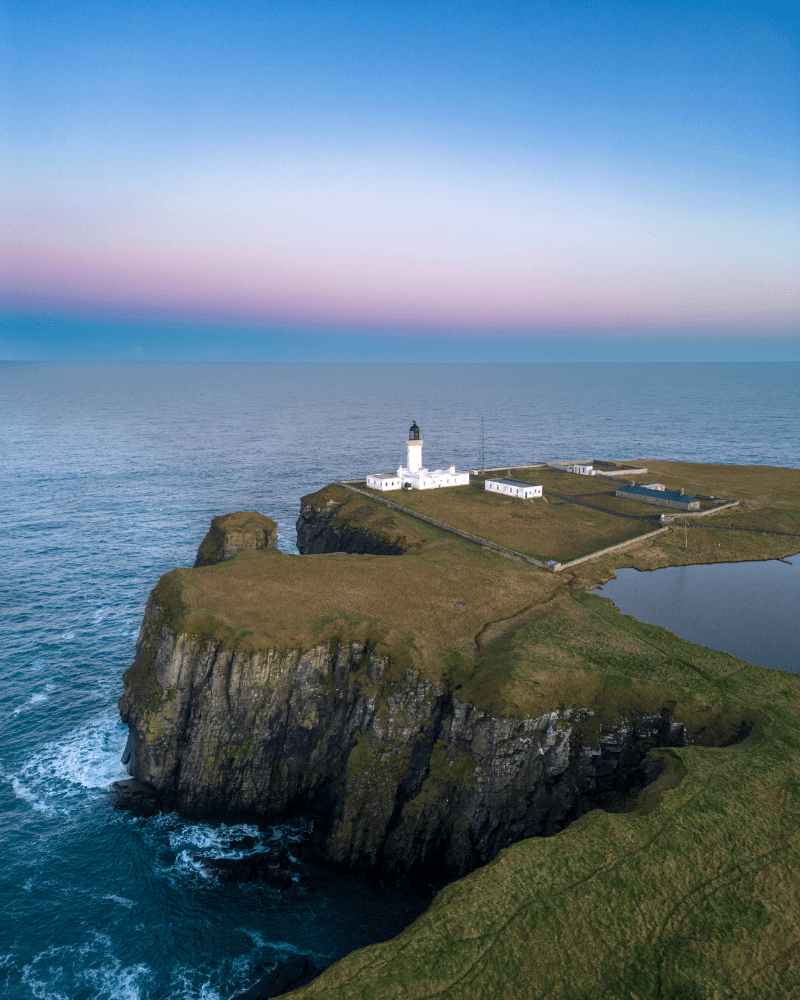 Cape Wrath Lighthouse, accessible by boat and minibus trip from Durness