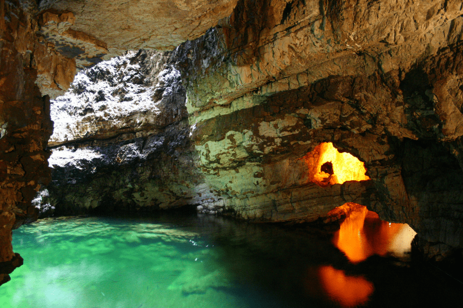 Smoo Cave interior in Durness, North Sutherland